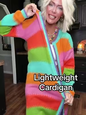 This long colorful cardigan is JUST FUN!!! Lightweight!! And do cute!!!! @Fashion Nova 