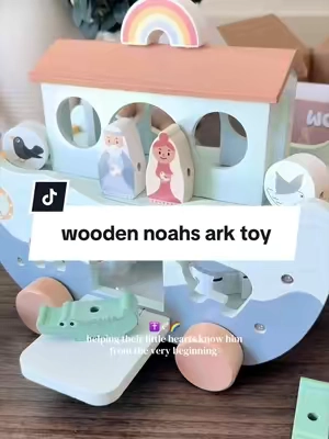 Teaching little hearts about Jesus through the way they know best—play 🤍🕊️ This wooden Noah’s Ark toy makes Bible stories feel hands-on while encouraging imaginative play, learning + those first little seeds of faith. 🌿 #noahsark #faithbasedlearning #christianparents #montessoritoddler #woodentoy @Joyreal Toy 
