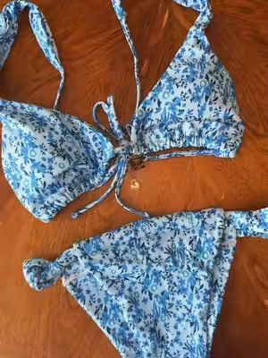 #bikini #floral #blue 