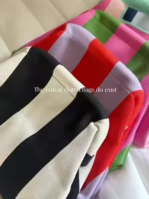 These colors are just too cute!  #clutch #canvasbag #travelbag #makeupbag #giftguide 