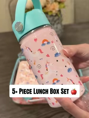 These insulated, leakproof bento lunch box sets come with over 5 pieces!! 🤯 #lunchbox #backtoschool #schoollunch @Fimibuke official 