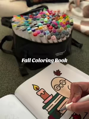 Color with me 🫶🏻 love these books, big and easy! 🧡 #coloringbook #adultcoloringbook #StressRelief #fallactivities #pumpkinspiceseason 