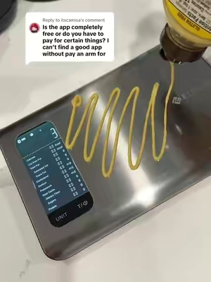 Replying to @itscamisa One of the reasons I love this scale is because the app is free! No subscriptions or anything. You get it free with the scale!  #digitalfoodscale #digitalscale #etekcity #smartscale #TikTokshopbacktoschool 