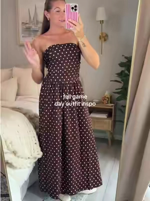 The drop waist is just SO GOOD🤎🤎 #falltransitionoutfit #falltransitionpieces #outfitinspo #affordablefashion #secgamedayoutfit  game day, outfit ideas, SEC game day outfit, inspiration, fall transitional outfit inspiration for outfit ideas, maxi dress, affordable fashion dress