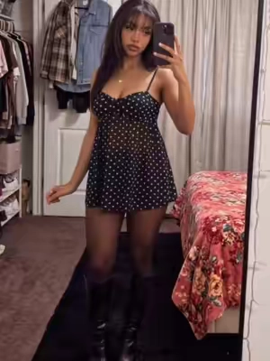 🖤  @Cider #chiffondress #chiffon #minidress #nightgown #nightoutoutfit 