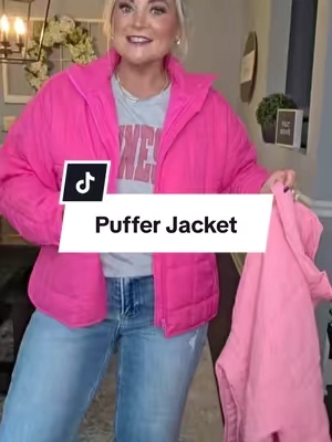 Obsessed with the Pink color@Uaneo #pufferjacket #fall #jacket #midsizefashion #CapCut 