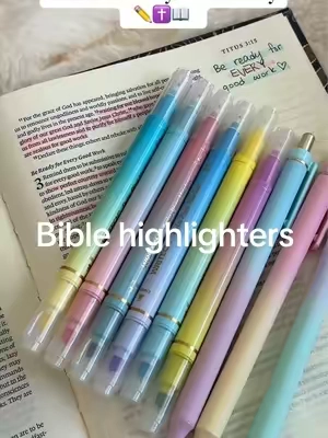 muted colors that DONT bleed through the pages! ✝️✒️📚 #bible #biblehighlighters #highlighters #biblestudy #studybible 
