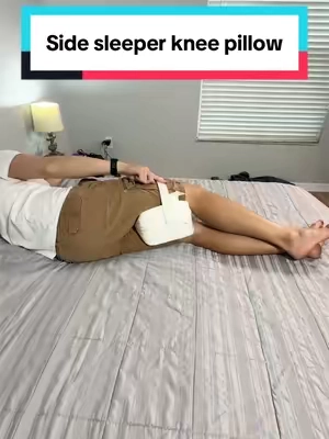 Bedtime back pain? Try this #kneepillow #sleeping #backpain #sidesleeper #sidesleeping 