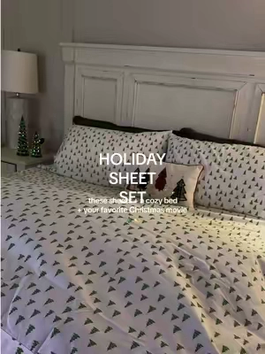 These holiday sheets are made for cozy Christmas movie nights 🎄✨ Soft sheets, a warm bed, your favorite Christmas movie on, and absolutely no reason to get back up. Such an easy way to make the bedroom feel festive without changing the whole room, and one of those Christmas bedding finds I’d rather grab early than wish I had later. And sooo many cute designs!! #christmasbedding #sheetset #cozychristmas #holidaydecor #christmasfinds @QVC, Inc 
