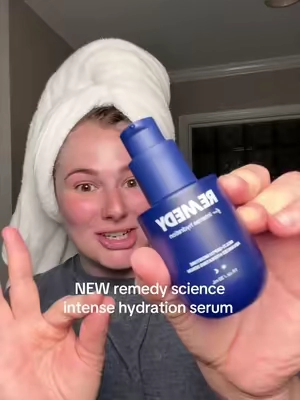 @Remedy Science is blowing me out the water with their new launches!!!! When your skin feels like it drinks up moisturizer and is STILL thirsty 💧 The Remedy for Intense Hydration is all about giving dehydrated skin what it’s missing—hydration + barrier support. It helps pull moisture into the skin AND helps keep it there, leaving skin feeling plumper, softer and more comfortable without a complicated routine. I especially love this when my skin feels tight, dull or dehydrated or when I’ve been using actives and need to focus on hydration. 💙 Healthy-looking skin starts with a happy moisture barrier 👏 #tiktokshopcreatorpicks #RemedySkincare #IntenseHydration #DehydratedSkin #SkinBarrier 