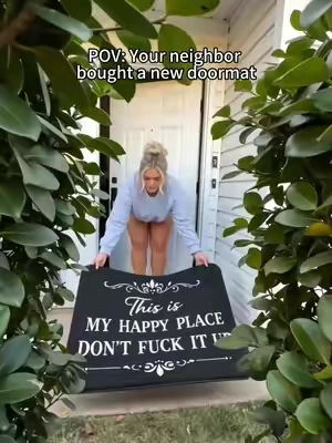 You need an interesting new doormat👍🤣🎁#fyp #tiktokshopsummersale #funnygift #happyplace #doormat #homedecor #funny 