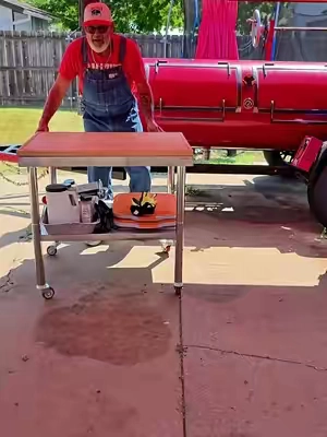this rolling stainless steel table will change your outdoor cooking. #stainlesssteel #table #TikTokshopbacktoschool #backtoschool #tiktokshopcreatorpicks 