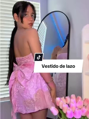 Vestido rosa con lazo 🎀 para fiestas #vestidoconmoño #vestidorosa #vestidogirls #vestidosde15 #vestidorosaparacumpleaños 