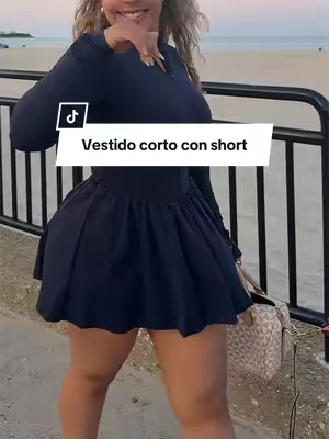 Vestido casual o sport con short #shortdress #TikTokshopbacktoschool #sohochic #activedress #womenwear 