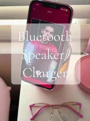 Chic little speaker where you can charge all your devices! #bluetoothspeaker #charger #phonecharger #speaker #wirelesscharger 
