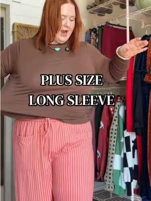 Buttery soft hidden gem plus size essential long sleeve tops. 1x to 5x! #longsleeveshirt #plussizetiktok #plussizetryon #plussizeootd #plussizeootd 