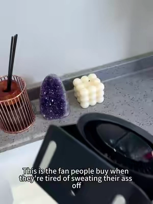 This Little Fan Blows WAY Harder Than I Expected 😱 #DIGIX #deskfan #bathroommakeuphacks #beautyroutine #staycool 