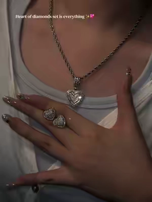 #jewelry #set #cute #heart #dailywear 