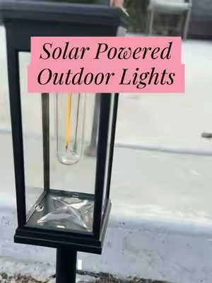 Aesthetic, practical & add cozy vibes to your yard, patio or walkway!  #solarlights #outdoorlights #landscapinglights #yardlights #walkwaylights 