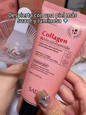 ¿Quieres ese efecto de “piel de cristal”? 👀✨ Una capa antes de dormir y listo 💗 #SkincareMexico #MascarillaDeColageno #Niacinamida #PielLuminosa #TikTokMeHizoComprar 