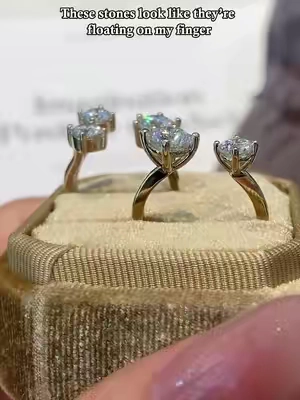 These stones look like they re floating on my finger #moissanite #jewelry #ring #backtoschoolshopping #affordablefashion 
