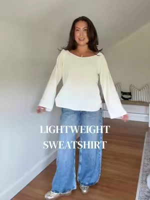 perfect transitional loungewear piece ☁️ 5’2 wearing a size medium 
