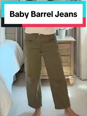 Replying to @jeaniejo1234  98% Cotton 🤍 Crop Baby Barrel Jeans #teacheroutfit #jeans #crop #petitefashion #barreljeans @Flamingals 