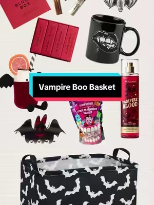 Vampire Themed Boo Basket featuring Blood Box by @HereticParfum #hereticparfum #boobasket #boobaskets #boobasketideas #countdowntohalloween 