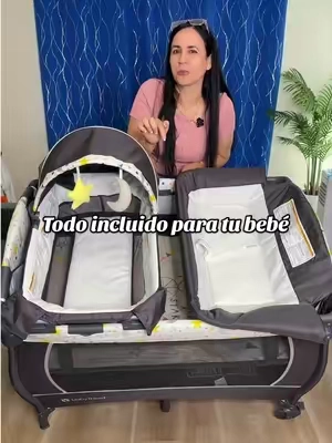 Cinco en Uno de Baby Trend, Moisés, cambiador, cuna, corral y storage. Todo incluido para varias etapas de tu bebé. #parabebes #maternida #maternity #parabebe #babytrend 