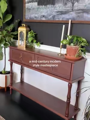 Those console table is so beautiful. Every detail is well thought out and absolutely stunning. #decor #console #midcenturymodern 