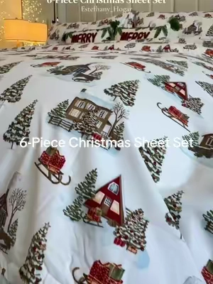 6-Piece Christmas Sheet Set #christmassheets #christmasbedding #bedding #TikTokShopCreatorPicks #TikTokshopbacktoschool 