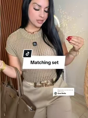Respuesta a @Belkis Lazo  ANRABESS Women's Summer 2-Piece Crochet Sheer Knit Round Neck Shortsleeve Sweater Top & Wide Leg Pants Matching Clothes Set, Comfortable for Vacation & Going Out ##tiktikshopcreatorpicks##tiktokshopsummersale##summeroutfits##2pieceset##matchingoutfits