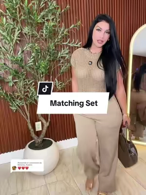 Respuesta a @Dimerza_flowers  ANRABESS Women's Summer 2-Piece Crochet Sheer Knit Round Neck Shortsleeve Sweater Top & Wide Leg Pants Matching Clothes Set, Comfortable for Vacation & Going Out ##tiktikshopcreatorpicks##tiktokshopsummersale##summeroutfits##2pieceset##matchingoutfits