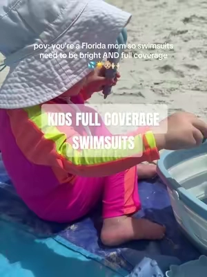 bright colors for water visibility + full coverage for sun protection = everything I want in a toddler swimsuit ☀️🌊 #floridamom #kidsswimwear #swimzip #backtoschool #TikTokshopbacktoschool 