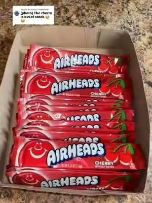 Replying to @Juan Airheads Blue Raspberry Flavor Individually Wrapped Full Size Bars Taffy Non Melting Party Pack of 36 Bars 0.03 Kilogram Chewable Gummies Kosher Gluten Free 