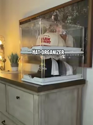 Keeps them protected, easy to grab, and makes your space look SO much cleaner. 🙌  #hatorganization #hatstorage #homeorganization #organizedhome #storagehacks 