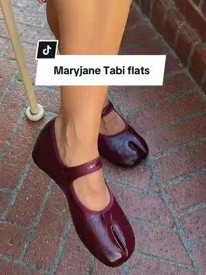 The perfect pop of burgundy These Mary Jane Tabi flats are chic, unique, and so comfortable you can wear them all day. That deep wine color instantly elevates any outfit with a cute vintage-meets-modern vibe 👏#MaryJaneFlats #TabiFlats #BurgundyShoes#backtoschool #tiktokshopcreatorpicks 