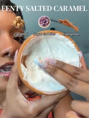 This smells exactly like a fall hallmark movie and I love it 🤤 #fentybeauty #fentysaltedcaramel #buttadrop #gourmandscents #fallscents @Fenty Beauty 
