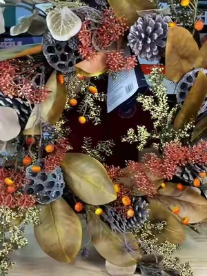 Safavieh Faux 32" Eucalyptus & Lotus Fall Wreath #falldecor #wreath #qvc