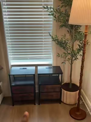 Affordable nightstand with a built in charging station 😯 #nightstandmakeover #bedsidetable #furniture #tiktokshopsummersale 