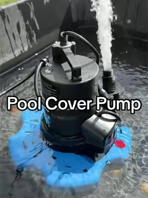 SEESII 1/3HP automatic pool cover pump moves up to 3,035 GPH and automatically turns on and off based on the water level. Great for pool covers, hot tubs, ponds, basements, and rooftops. #SEESII #PoolCoverPump #WaterPump #PoolMaintenance #HomeTools