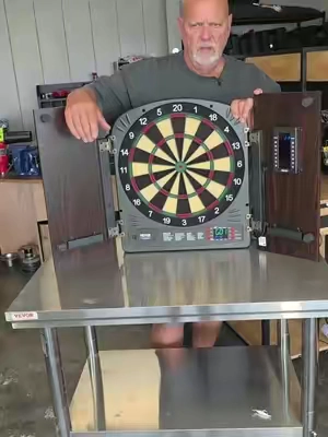 Soft tip dart board and cabinet #darts #bullseye #dartboard #badear #triple 