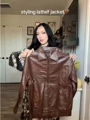 wearing size small for ref #leatherjacket #outfitideas 