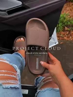 Seriously so cute and comfy 🤎 @Project Cloud #shoes #sandals #slides #projectcloud 