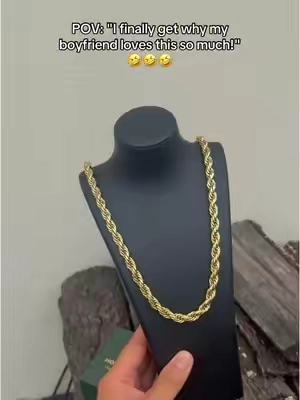 "I finally get why my boyfriend loves this so much!"#ropechain #necklace #jewelrytiktok #holylegendjewelry #fyp 