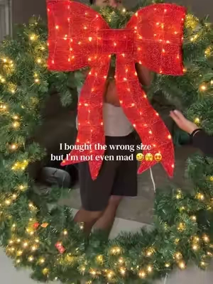 The most beautiful Christmas wreath 😍 comes in different sizes ✨ #backtoschool #christmasdecor #christmaswreath #christmaswreathwithlights #holidaydecor 