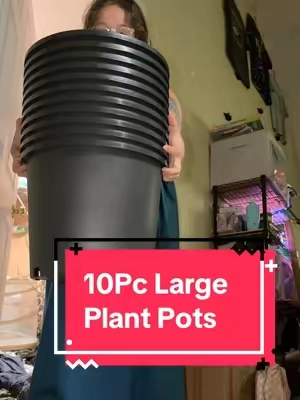 Findmall 10PC Black Plant Pots #plantpots #growingplants #tiktokshopcreatorpicks #tiktokshopsummerfinds #homestead 