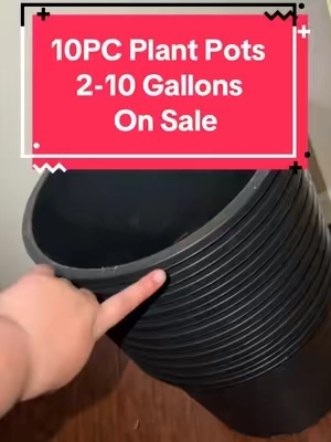 Findall 10PC Black Planter Pots #plantpots #growingplants #tiktokshopcreatorpicks #tiktokshopsummerfinds #homesteading. 
