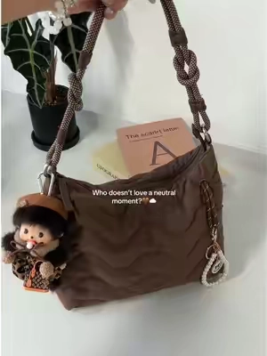 Obsessed with my new hobo bag from bagsmart.☕️#crossbodybag #hobobag #browngirl #workbag #bagsmart 