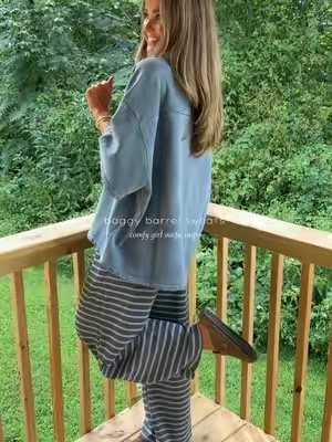 these are gonna be a staple for me! if you love a loose fit - these are for you! wearing a size medium ☁️ #fallfashioninspo #affordablefashion #comfyoutfit #barrelsweatpants 